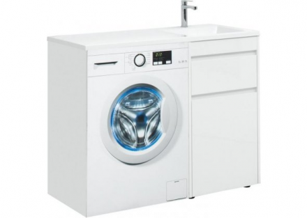 Aquanet Токио 110 R белый тумба с раковиной (напольная, 1 ящик)