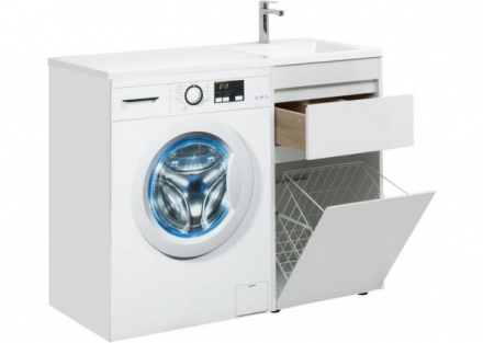 Aquanet Токио 110 R белый тумба с раковиной (напольная, 1 ящик)
