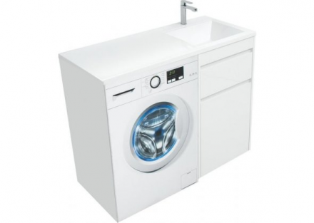Aquanet Токио 110 R белый тумба с раковиной (напольная, 1 ящик)