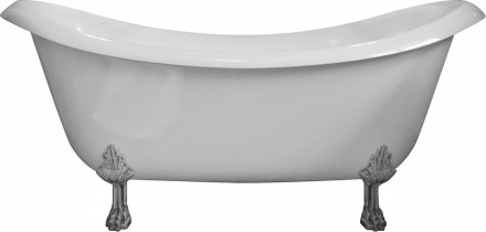 Aquastone Лиона 190 ножки Ванна из искусственного камня (хром)
