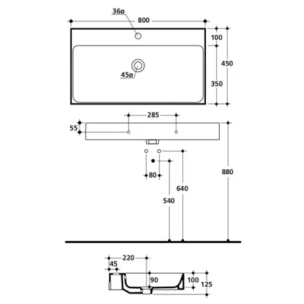 KERASAN Cento TO000109346 раковина белый