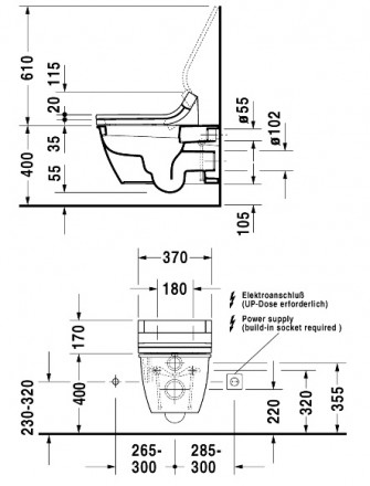 Duravit Darling New 254409 SensoWash Подвесной унитаз (чаша)