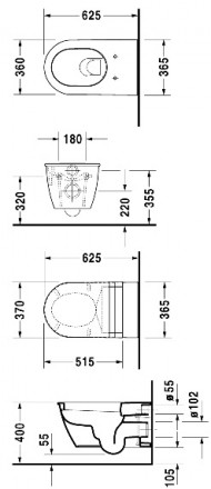 Duravit Darling New 254409 SensoWash Подвесной унитаз (чаша)