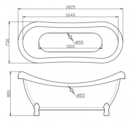 Belbagno BB05 Акриловая ванна 182x75