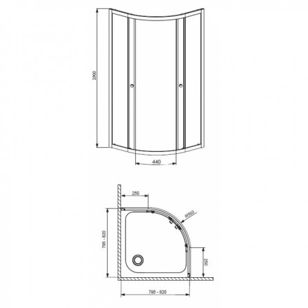 Radaway Classic A 80x80 Душевой угол стекло прозрачное