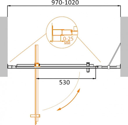 CEZARES VARIANTE-B-1-100/110-C-Cr душевая дверь
