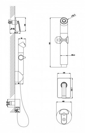 Lemark Bellario LM6819C смеситель с гигиеническим душем, встраиваемый