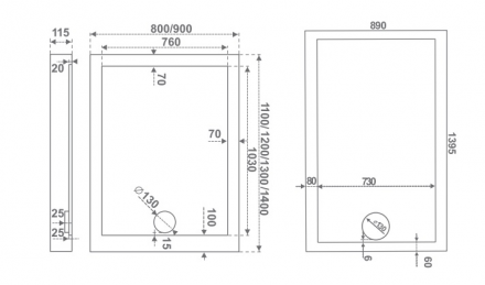 Good Door Олимпик 130x80 душевой поддон