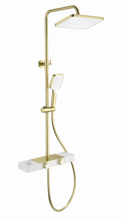 Wonzon &amp; Woghand Shelf WW-B3552-BG Душевая система с термостатом брашированное золото