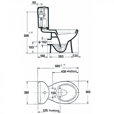Jacob Delafon Patio ETB212-00 бачок 