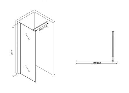 ABBER Immer Offen AG61100B8 душевая перегородка