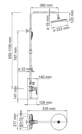 Wasserkraft A16601 Душевая стойка со смесителем