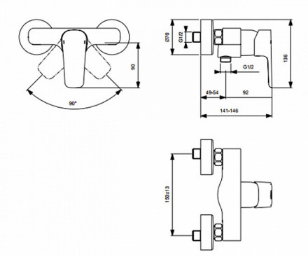 Ideal Standard Ceraplan III B0716AA cмеситель для душа