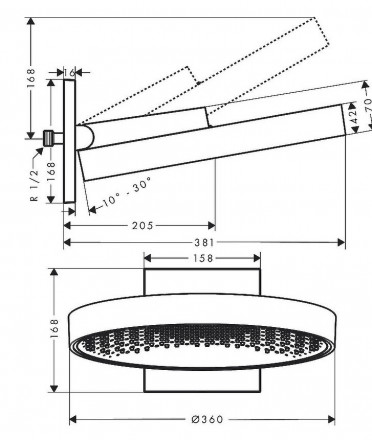 Hansgrohe Rainfinity 360 1jet 26230140 Верхний душ