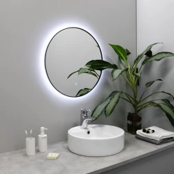 Fixsen Led FX-1080F Зеркало  с подсветкой  круглое 80х80 см графит