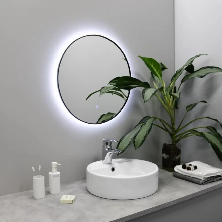 Fixsen Led FX-1080F Зеркало  с подсветкой  круглое 80х80 см графит