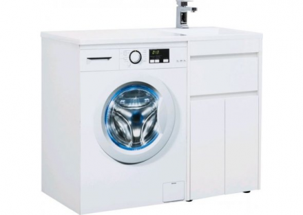 Aquanet Токио 110 R белый тумба с раковиной (напольная, 1 ящик, 2 дверцы)