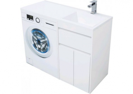 Aquanet Токио 110 R белый тумба с раковиной (напольная, 1 ящик, 2 дверцы)