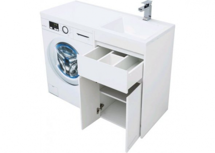 Aquanet Токио 110 R белый тумба с раковиной (напольная, 1 ящик, 2 дверцы)