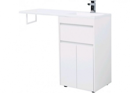 Aquanet Токио 110 R белый тумба с раковиной (напольная, 1 ящик, 2 дверцы)