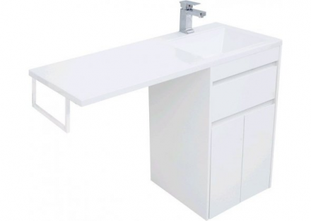 Aquanet Токио 110 R белый тумба с раковиной (напольная, 1 ящик, 2 дверцы)