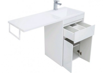 Aquanet Токио 110 R белый тумба с раковиной (напольная, 1 ящик, 2 дверцы)
