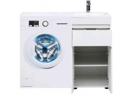 Aquanet Токио 110 R белый тумба с раковиной (напольная, 1 ящик, 2 дверцы)