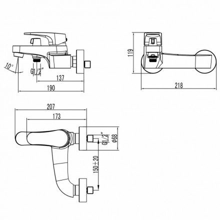 Lemark LM4334C смеситель для ванны