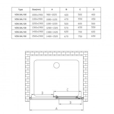 Vincea Alpha VDS-3AL130CL душевая дверь