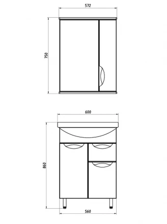 ASB-Mebel Мессина 60 Тумба под раковину
