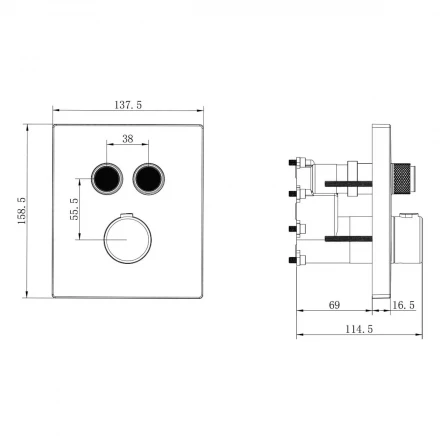 Vincea Inspire VSFW-3I21MT4MB Душевой комплект
