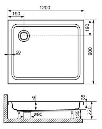 RGW STYLE 16180292-11 Душевой поддон прямоугольный 90x120