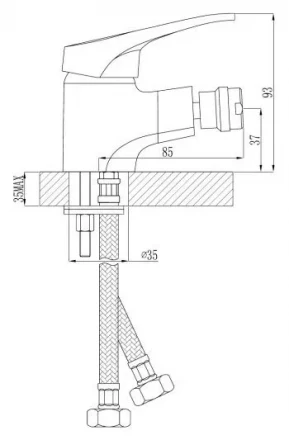 Rossinka B B35-51 Смеситель для биде