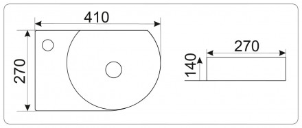 CeramaLux 9273L раковина 41