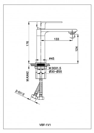 Vincea Vogue VBF-1V1GM Смеситель для раковины