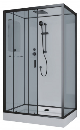 Niagara NG-6912QL BLACK 120х80 душевая кабина низкий поддон