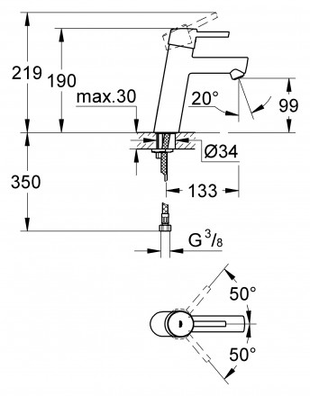 Grohe Concetto 23451001 смеситель для раковины
