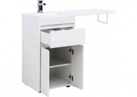 Aquanet Токио 110 L белый тумба с раковиной (напольная, 1 ящик, 2 дверцы)