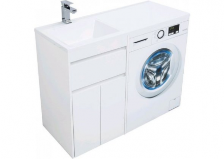 Aquanet Токио 110 L белый тумба с раковиной (напольная, 1 ящик, 2 дверцы)