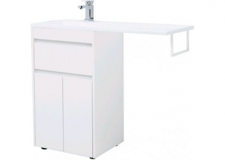Aquanet Токио 110 L белый тумба с раковиной (напольная, 1 ящик, 2 дверцы)