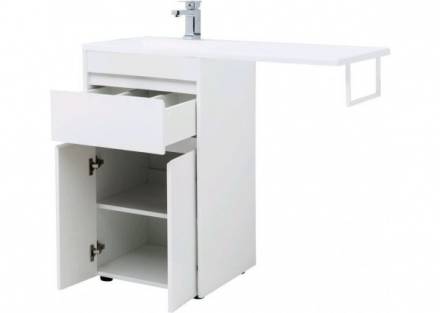 Aquanet Токио 110 L белый тумба с раковиной (напольная, 1 ящик, 2 дверцы)