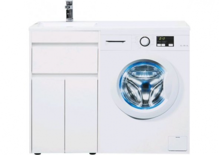 Aquanet Токио 110 L белый тумба с раковиной (напольная, 1 ящик, 2 дверцы)