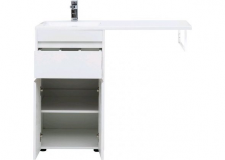 Aquanet Токио 110 L белый тумба с раковиной (напольная, 1 ящик, 2 дверцы)