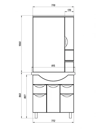 ASB-Mebel Мессина 80 Тумба под раковину