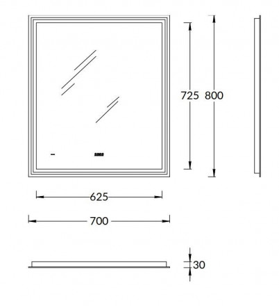 Kerama Marazzi Tecno 70 зеркало c LED с подсветкой, с функцией антизапотевание, белый глянцевый