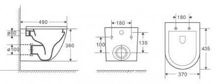 D&amp;K Matrix DT1396016 Унитаз подвесной безободковый