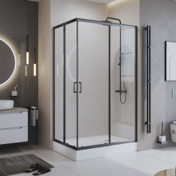 BelBagno UNO-195-AH-2-100/80-C-NERO душевой уголок