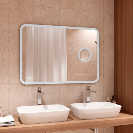 Континент Bliss Led 1000х700 зеркало с увеличительным зеркалом, часами