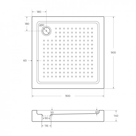 CEZARES TRAY-A-A-90-15-W0 акриловый поддон