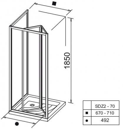 Ravak Supernova SDZ2-70 Душевая дверь 01V1010011